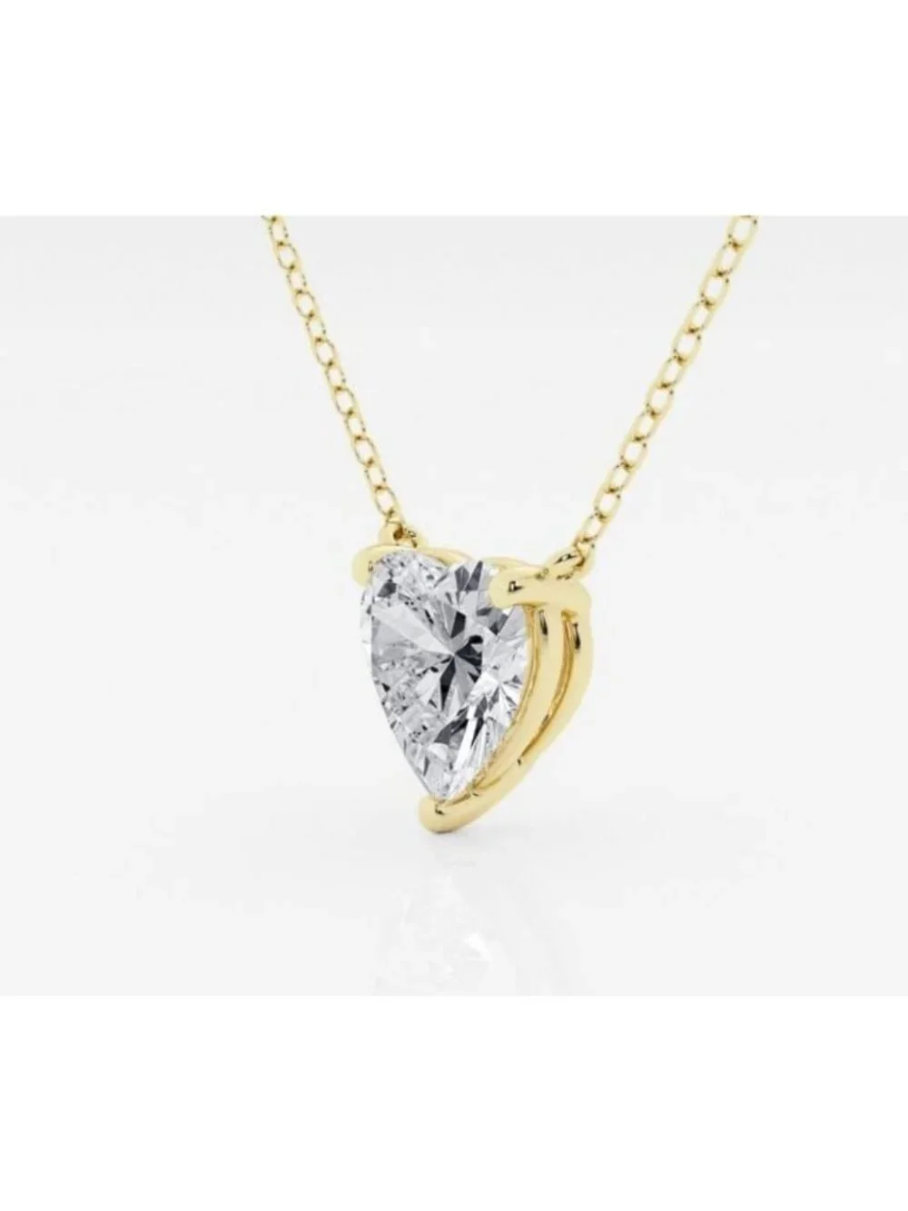 Elegant 18k Gold Heart Necklace with Crystal Accents - Timeless Jewelry Gift for